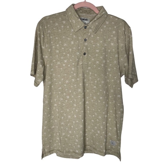 Linksoul Other - Linksoul Lux-Lite Polo Mens S Tan Palm Tree Performance Golf Shirt LS1381P NWT